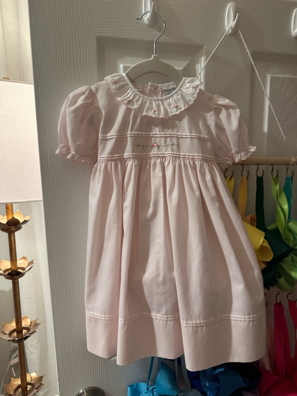 Feltman Brothers Classic Pink Ruffled Collar 18M Dress